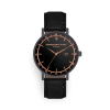Luxury black and rose gold dial black leather watch