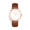 Luxury white and gold dial tan leather watch
