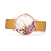 Luxury floral mustard and rose gold watch