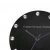 Luxury black watch dial with crystals genuine leather