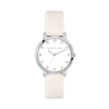 Luxury white leather watch with crystals