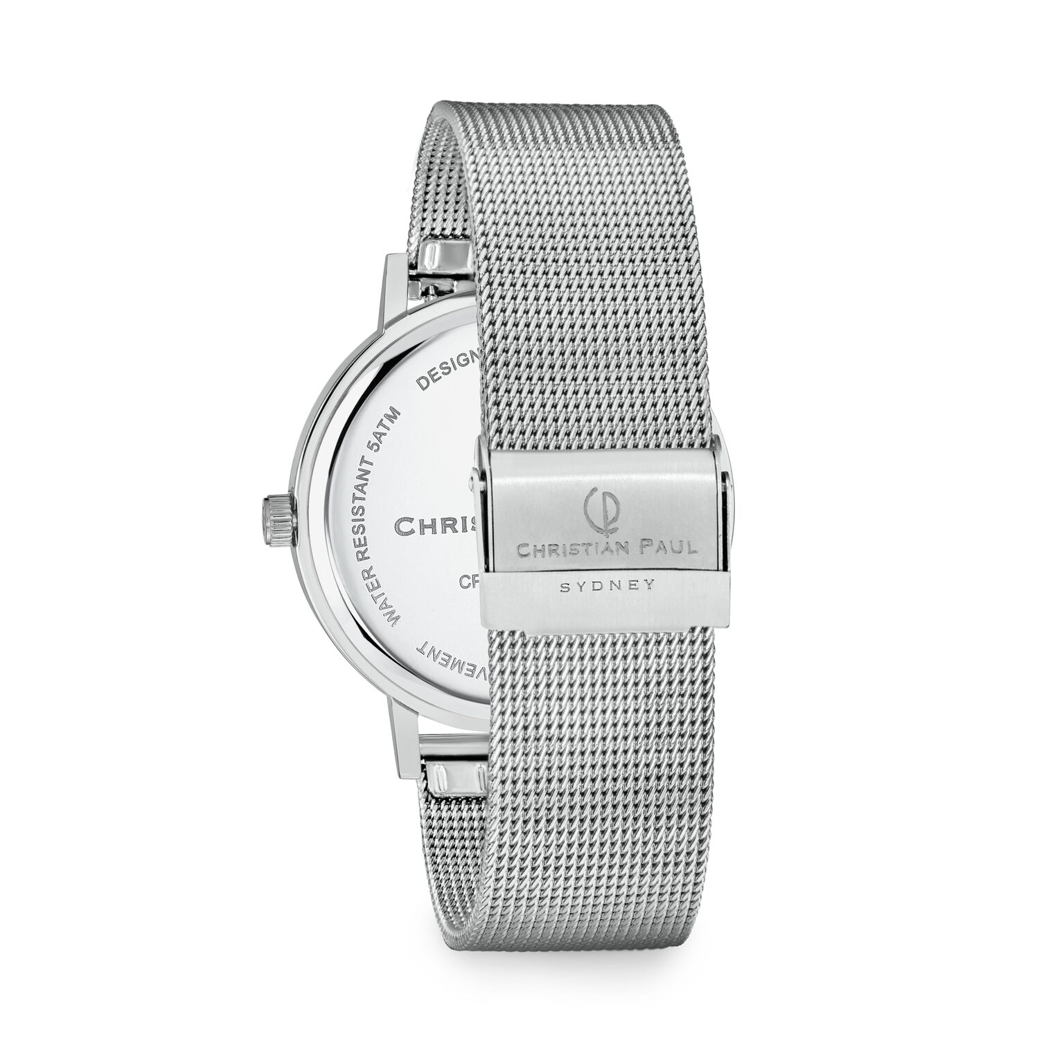Luxury silver mesh watch with crystals
