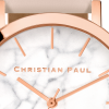 Luxury rose gold peach leather watch