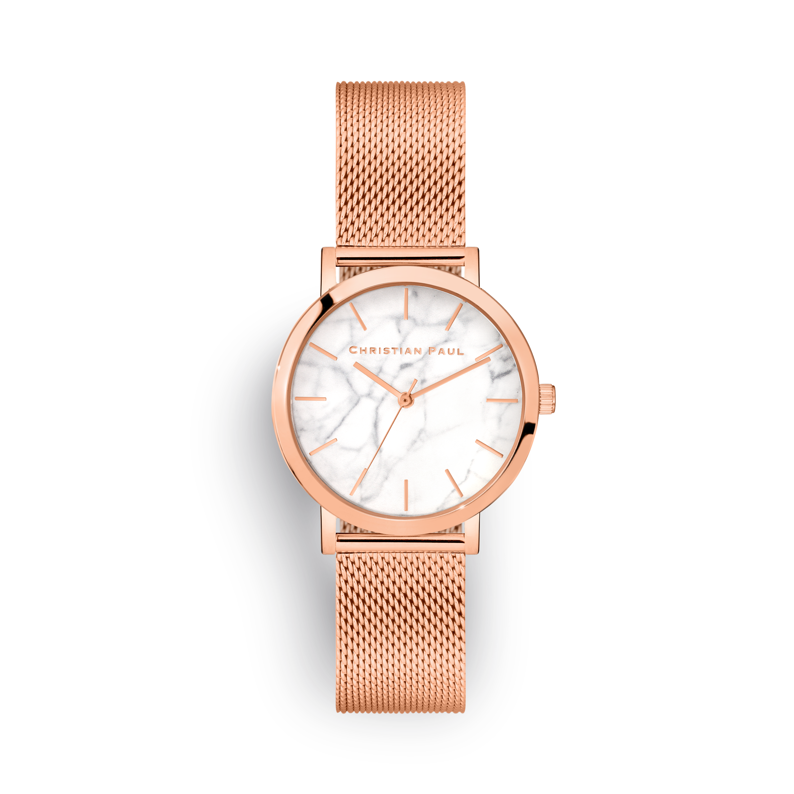 Luxury rose gold mesh bracelet watch