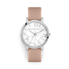 Luxury silver nude leather watch