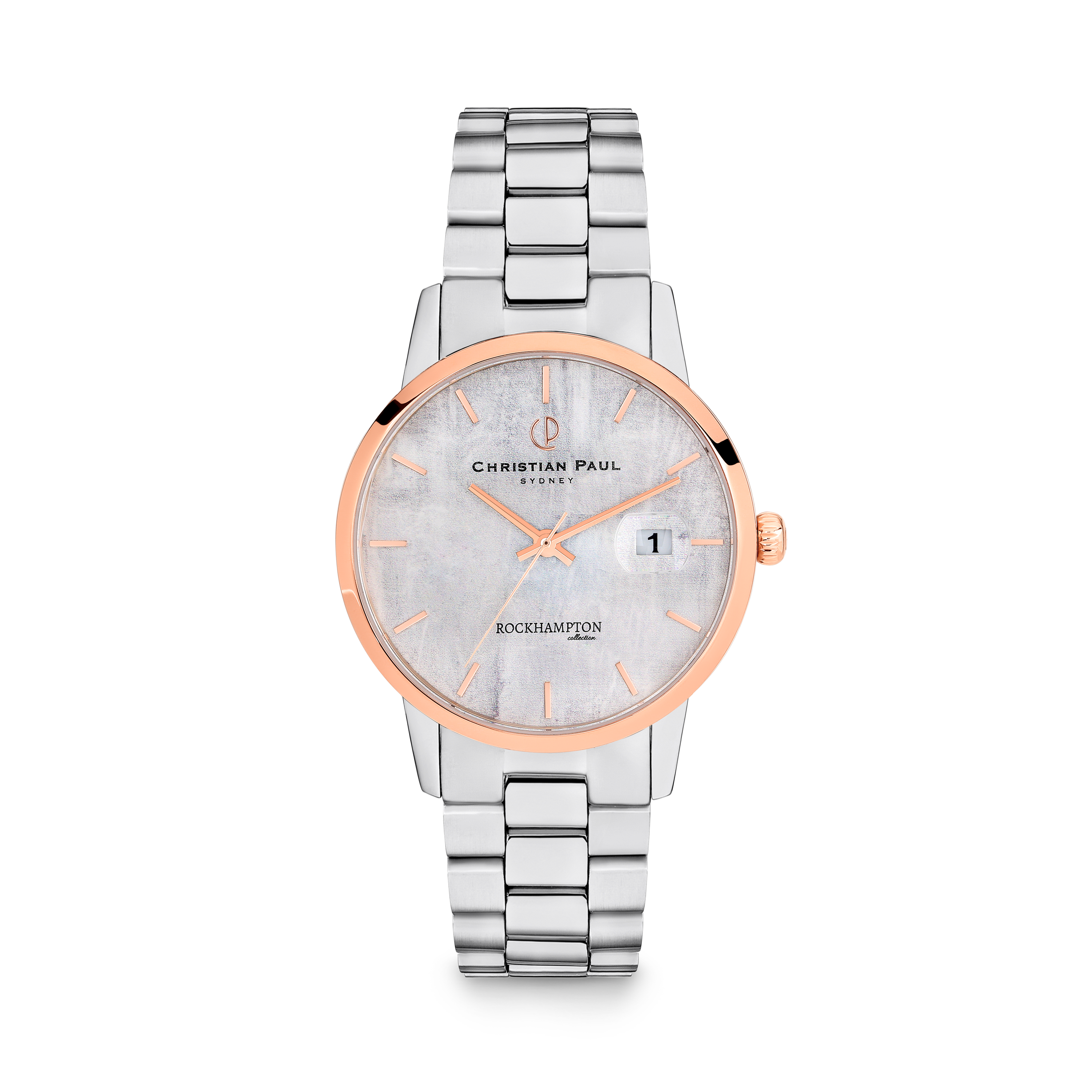 Luxury silver and rose gold dial silver presidential link watch